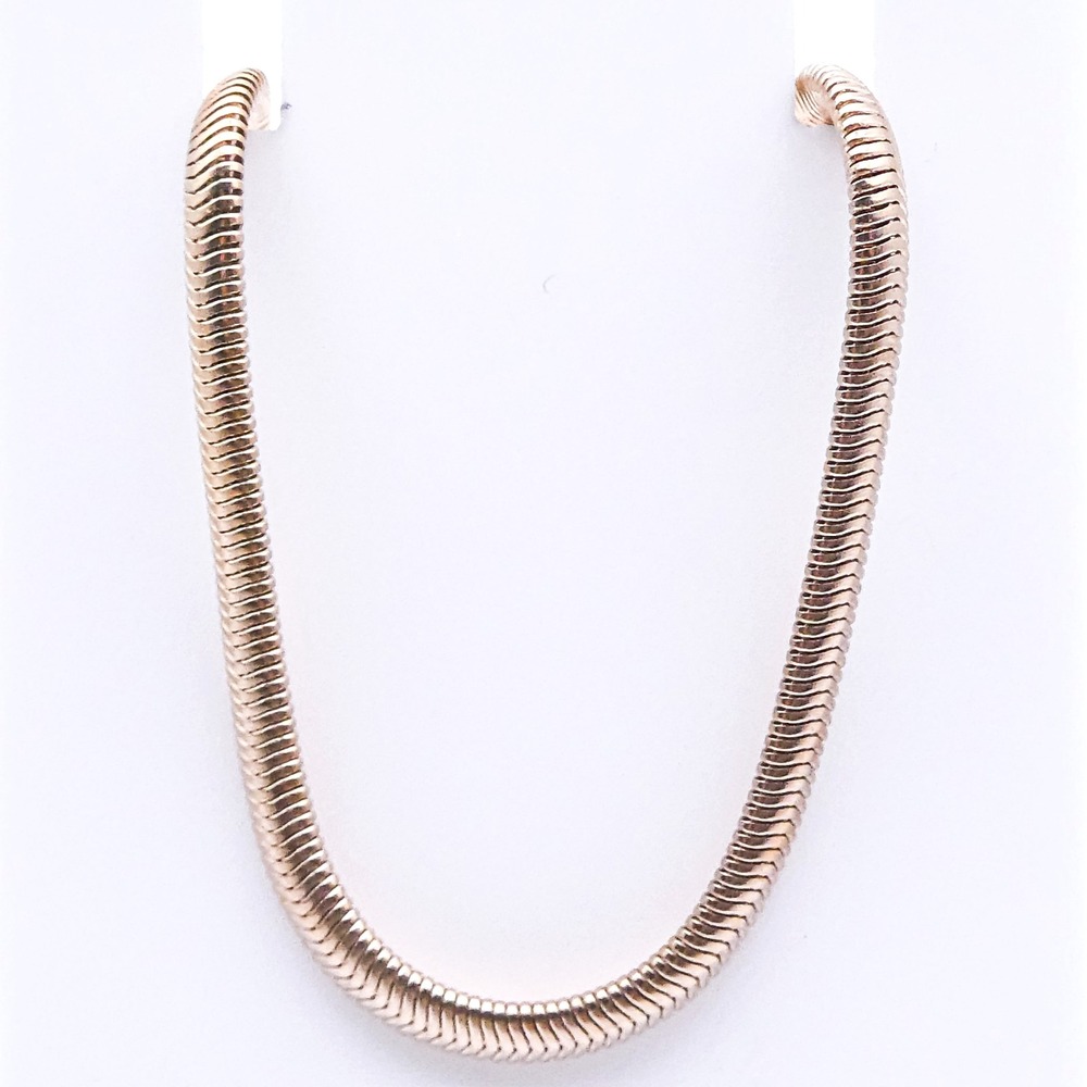 New Rose Gold Toned Stainless Steel 20" Snake Flat Chain Stackable Necklace